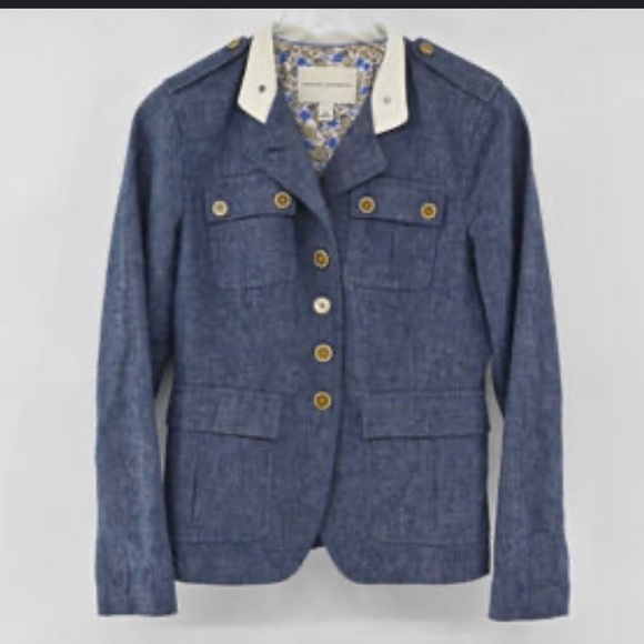 Banana Republic Linen Denim Blazer Jacket - Picture 2 of 10